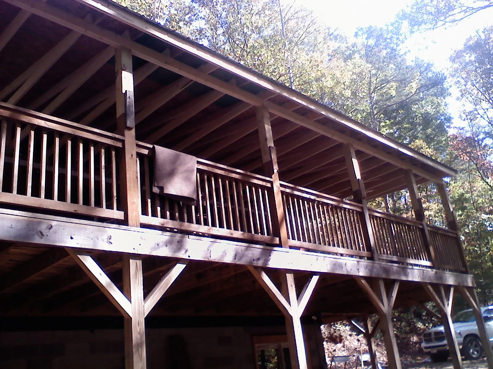 Timber framing under a new elevated porch and deck — Roof Leak Repair in Raritan by Roofing Brothers